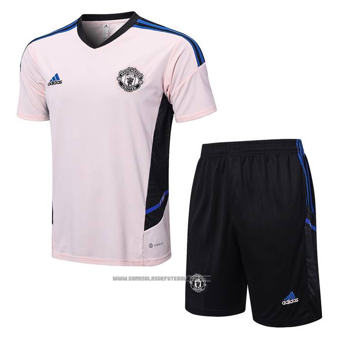 Fato de Treino Manchester United Manga Curta 2022-2023 Rosa - Calcas Curta